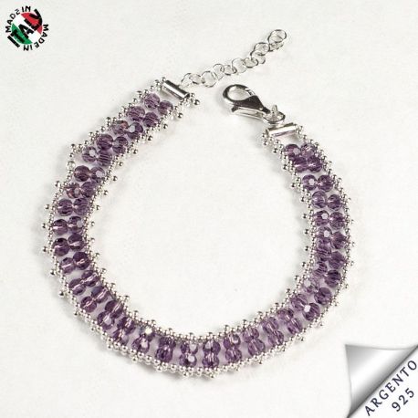 Bracciale con cristalli viola