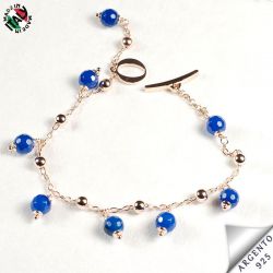 Bracciale con ciondoli agata blu