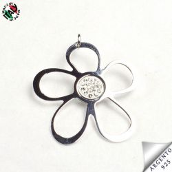 Pendente a fiore in argento 925